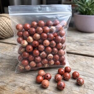 Red Jasper Natural Gemstone Beads 8mm Round Center Drilled Lot 72 DIY Jewelry